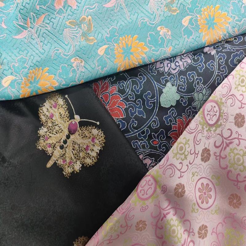 High end silk national style jacquard fabric