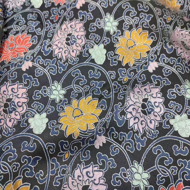 High end silk national style jacquard fabric