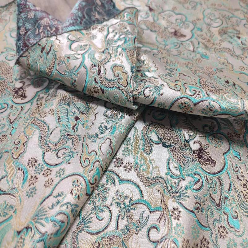 High end silk national style jacquard fabric