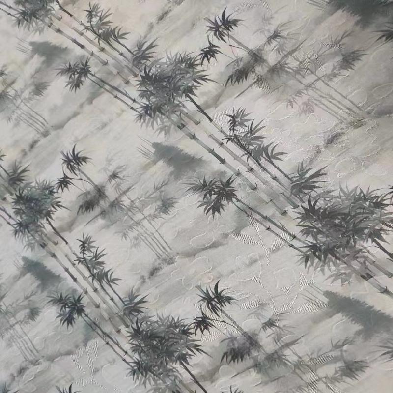 High end ink Chinese style jacquard fabric