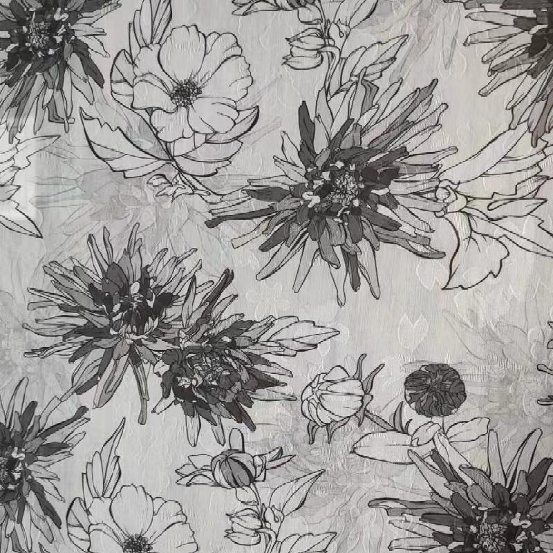 High end ink Chinese style jacquard fabric