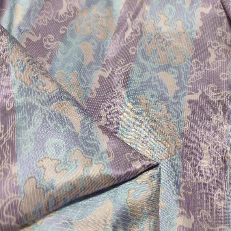 High end silk national style jacquard fabric
