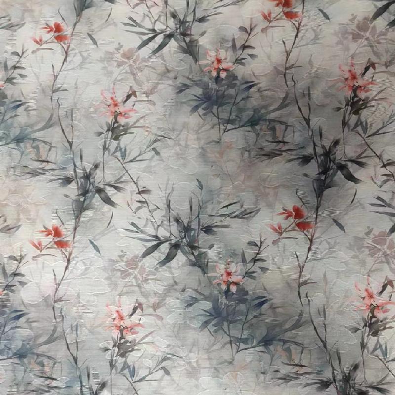 High end ink Chinese style jacquard fabric
