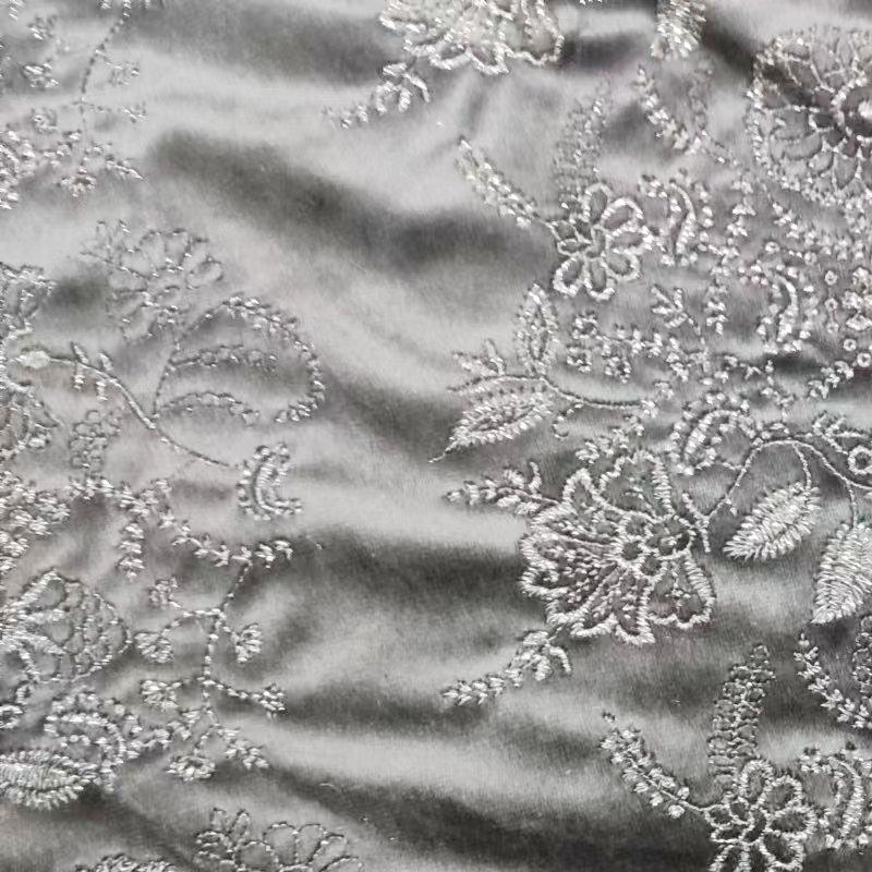 2024 new fabrics Velvet jacquard embroidered fabric