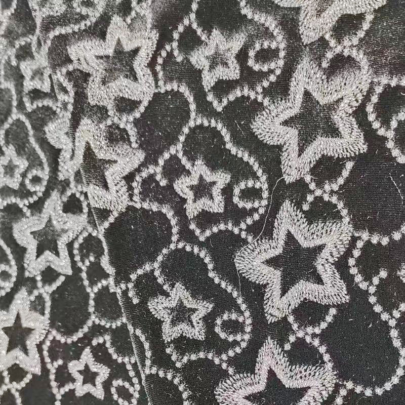 2024 new fabrics Velvet jacquard embroidered fabric