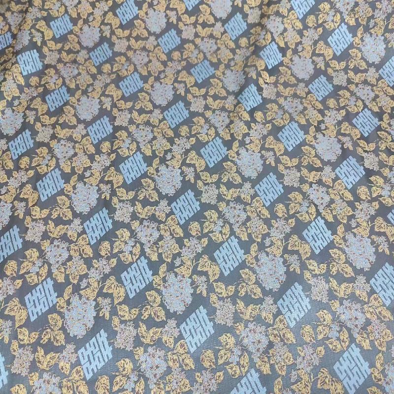 High end silk national style jacquard fabric