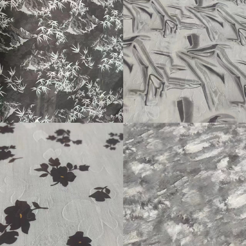 High end ink Chinese style jacquard fabric