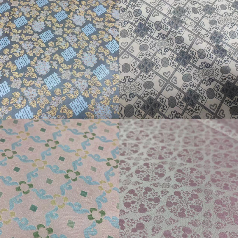 High end silk national style jacquard fabric